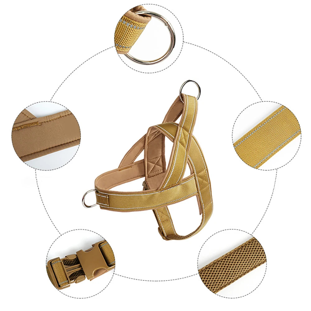 Harnais Anti-Traction Rose WoofyControl™ – Confort, Sécurité et Maîtrise Sans Tirer